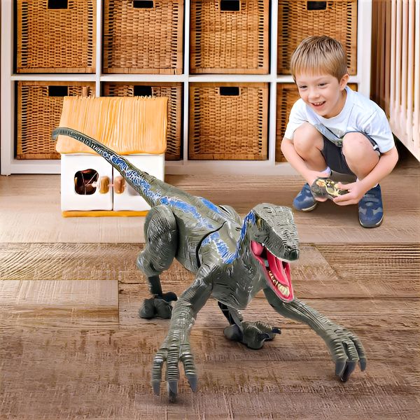 Remote Control Velociraptor Dinosaur Toy - Interactive with Lights & Sounds, Perfect for Kids!