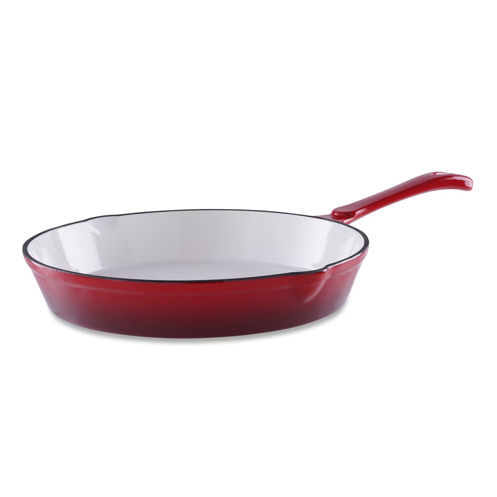 Ombre Red Enameled Cast Iron Fry Pan - 40x25x5.5cm | Durable Non-Stick Cookware for Even Heat Distribution