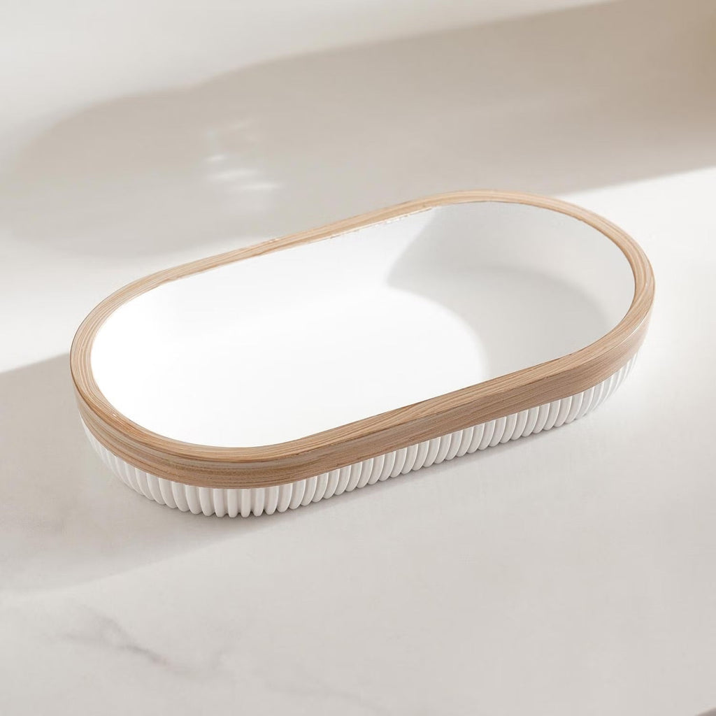 Elegant White Bathroom Soap Dish, Dispenser & Tumbler Set - Modern Bathroom Accessories