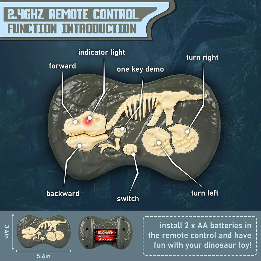 Remote Control Velociraptor Dinosaur Toy - Interactive with Lights & Sounds, Perfect for Kids!