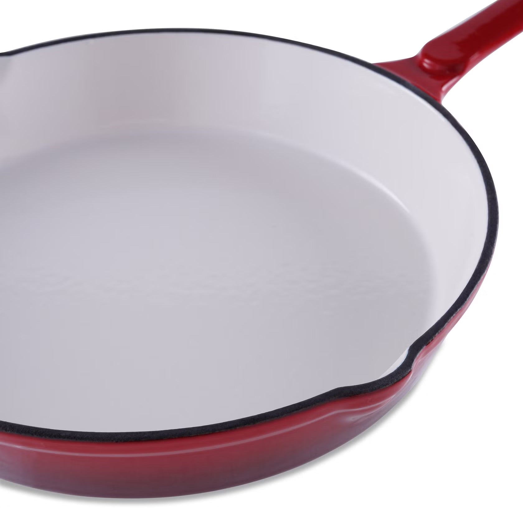 Ombre Red Enameled Cast Iron Fry Pan - 40x25x5.5cm | Durable Non-Stick Cookware for Even Heat Distribution