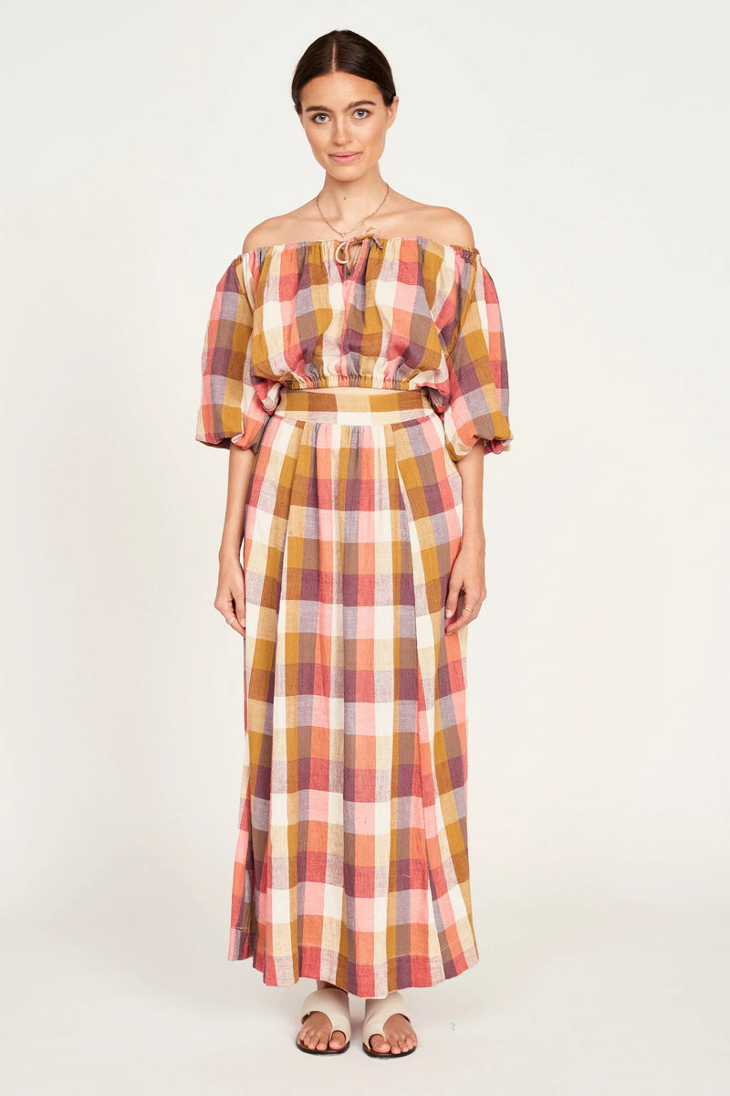 MARION SKIRT EM SUNSET PLAID