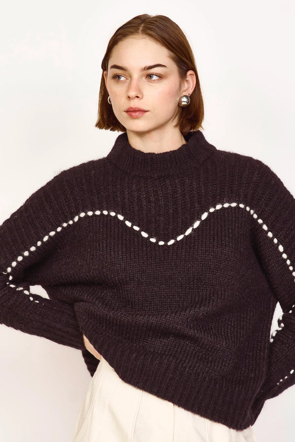 ANDERMATT PULLOVER EM BLACK/IVORY