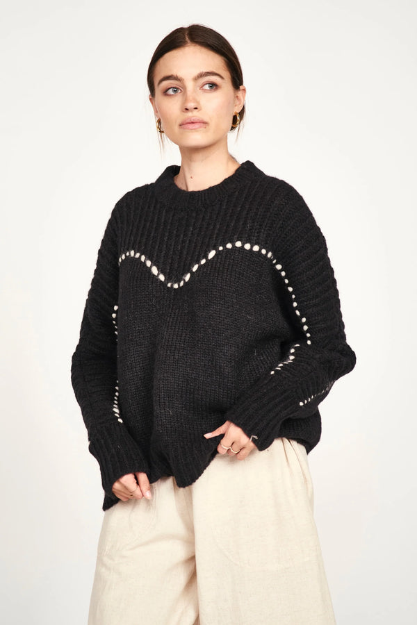 ANDERMATT PULLOVER EM BLACK/IVORY
