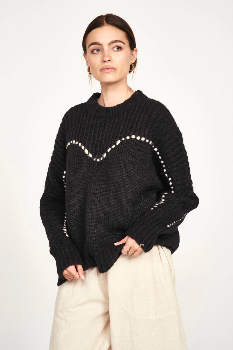 ANDERMATT PULLOVER EM BLACK/IVORY