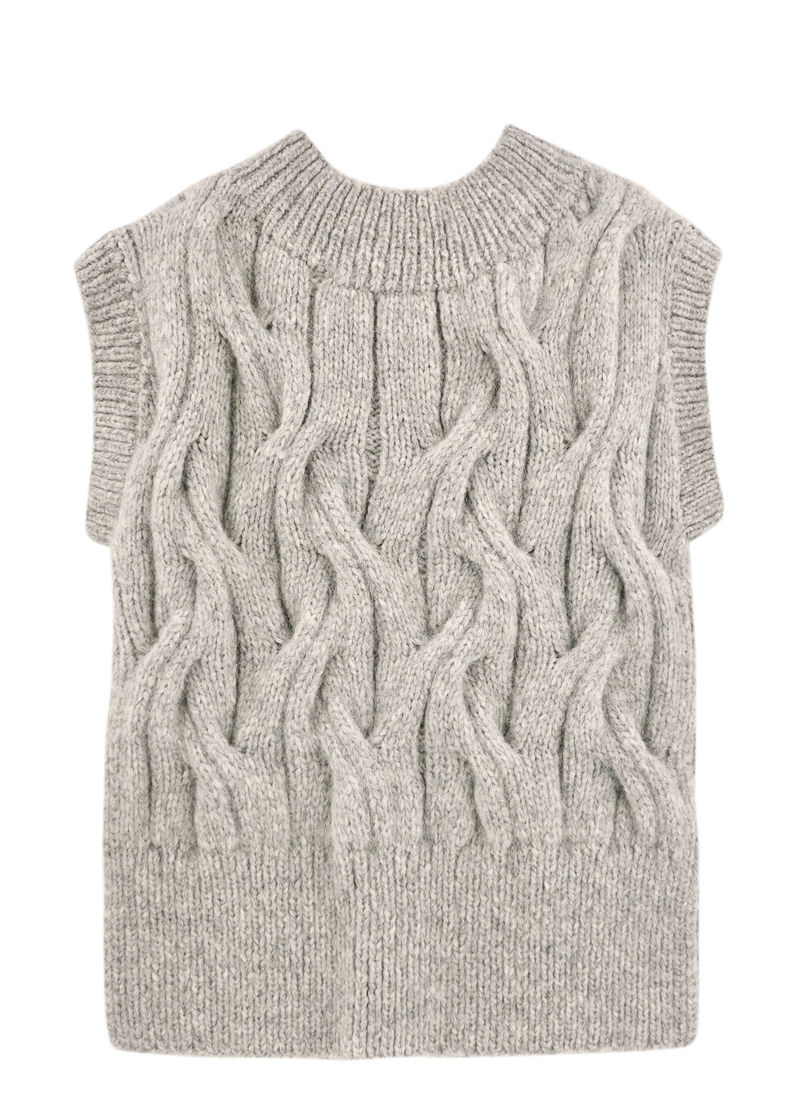 CORTINA HAND KNIT SWEATER VEST EM DOVE GREY