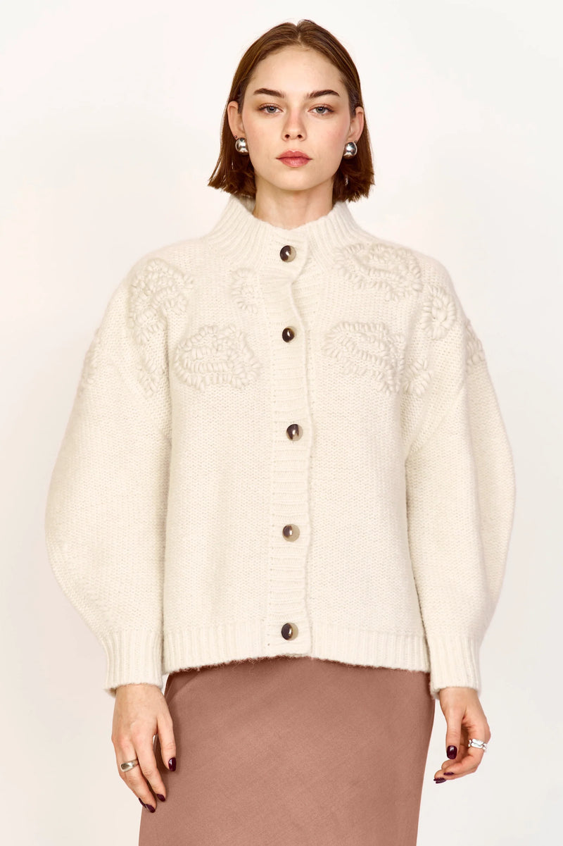 CUSCO WATERLILY CARDIGAN EM IVORY