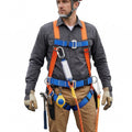 Premium Full Body Safety Harness with Shock Absorbing Lanyard & Breathable Waist Pad for Maximum Comfort and Safety