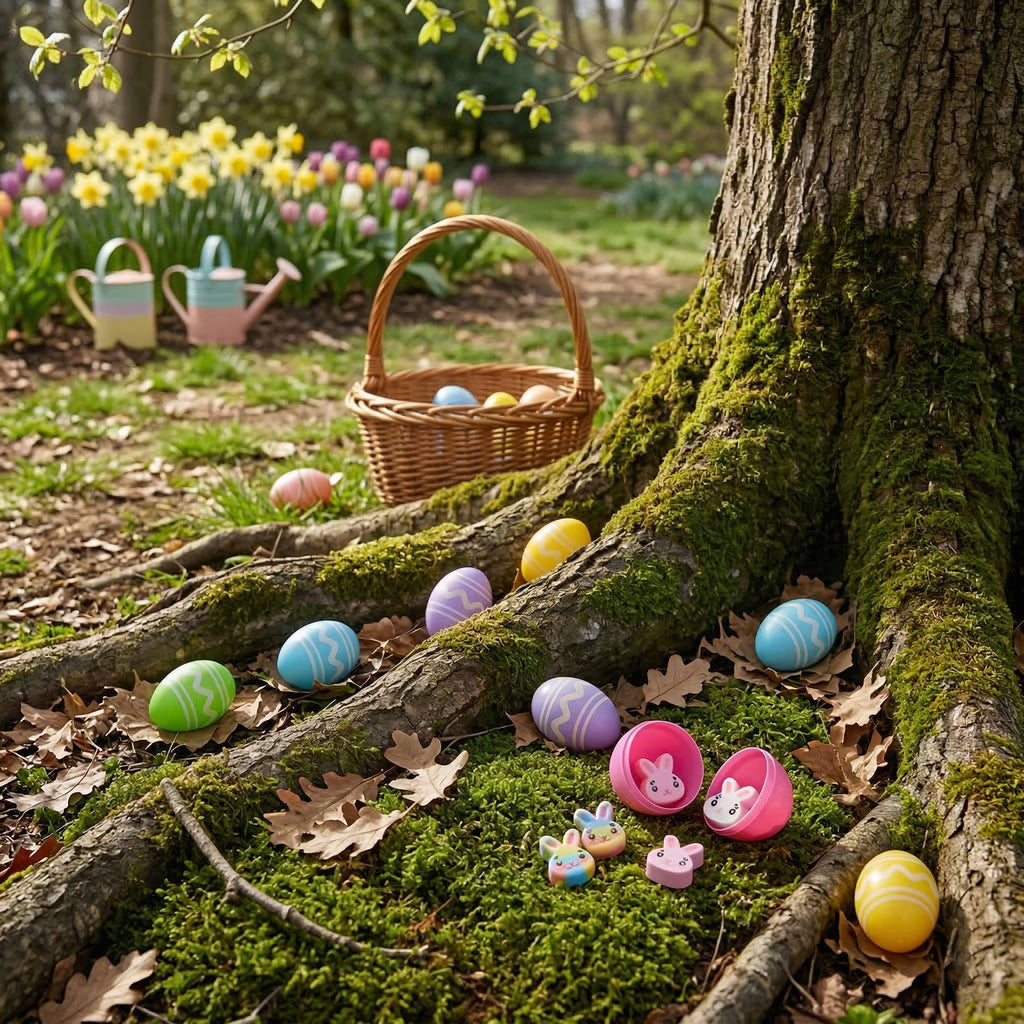 48-Piece Easter Egg Set with Rubber Erasers & Snap Closure - Perfect for Kids' Easter Activities