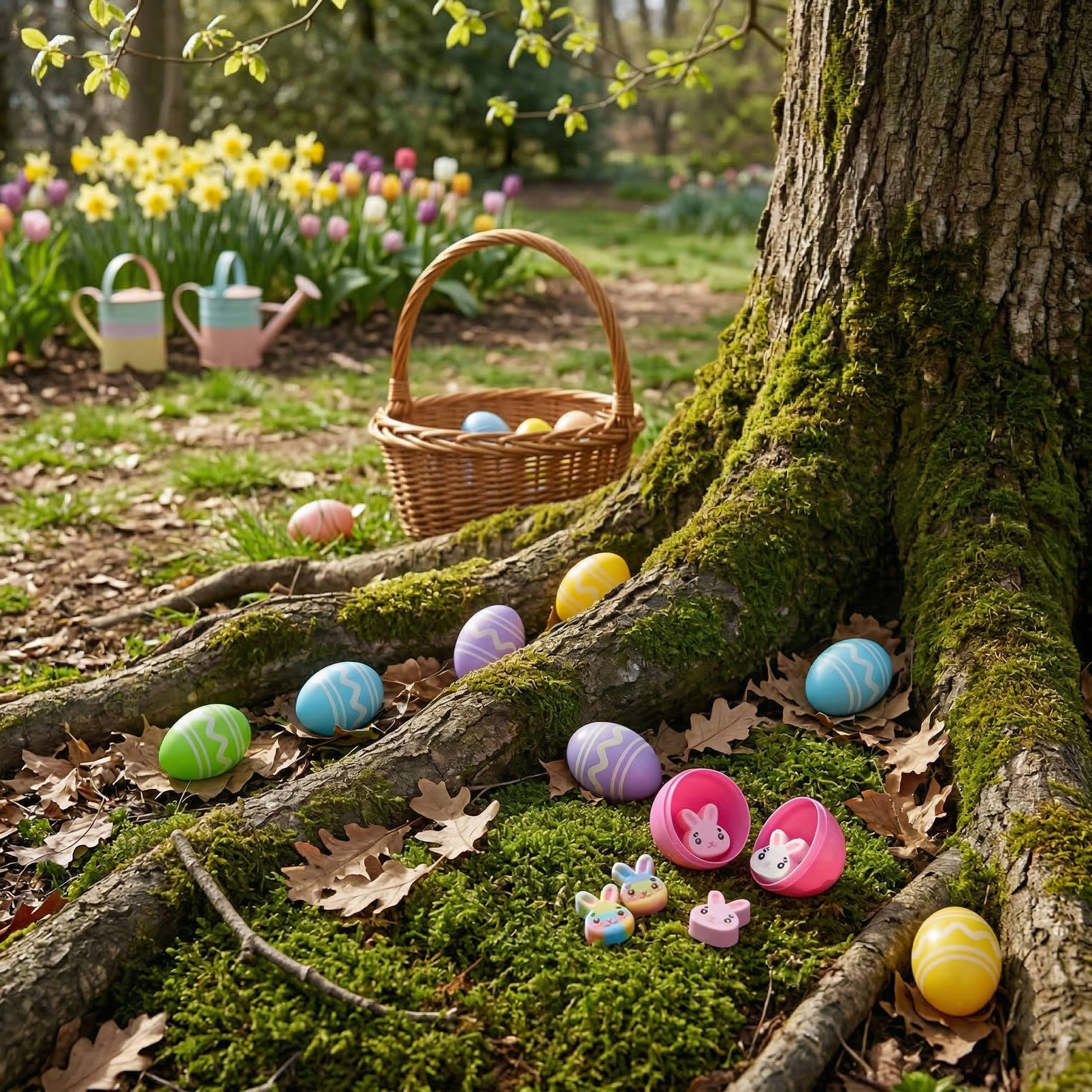 48-Piece Easter Egg Set with Rubber Erasers & Snap Closure - Perfect for Kids' Easter Activities