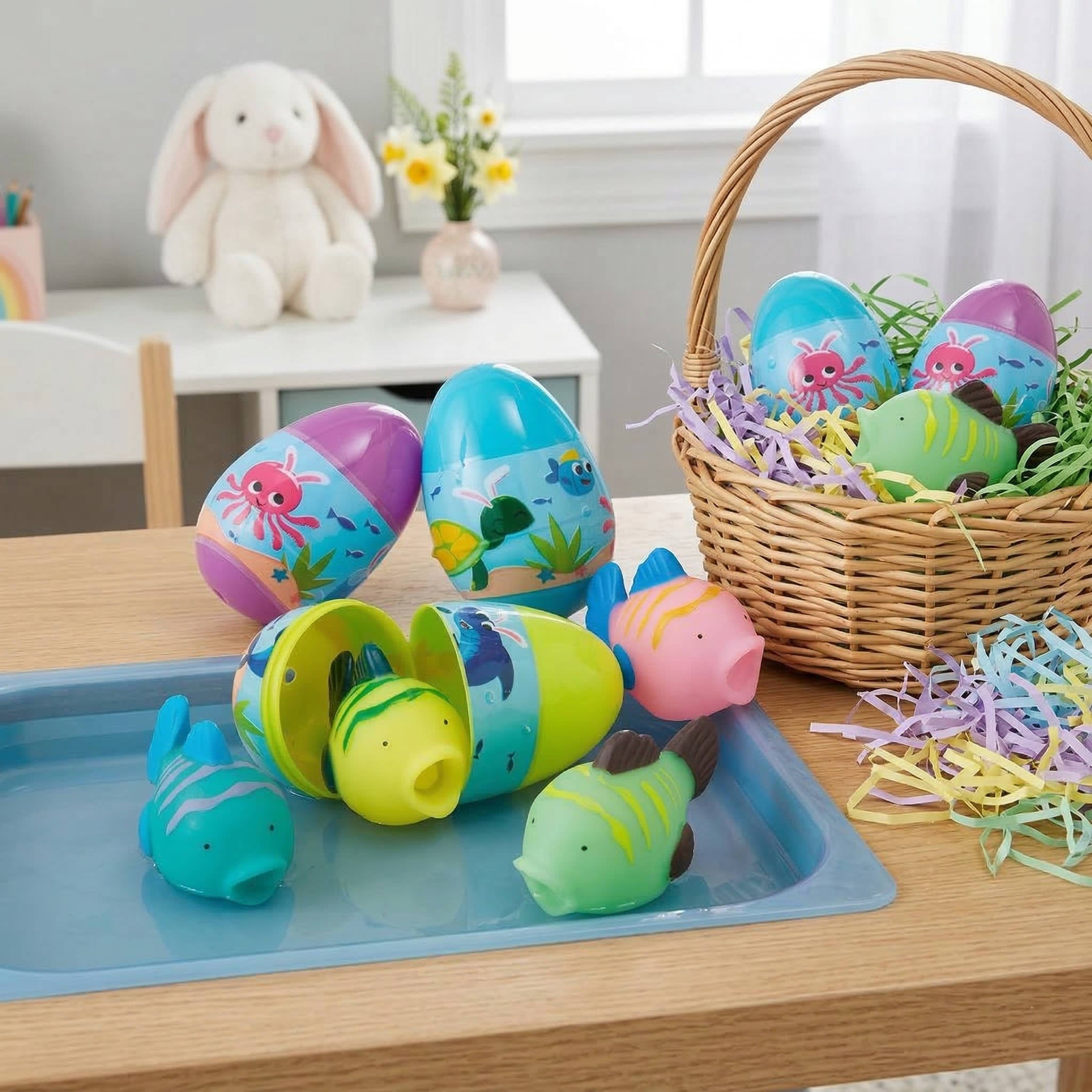 12-Piece Squirt Toy Easter Egg Set - Fun Vinyl Water Toys with Split Open Design for Kids