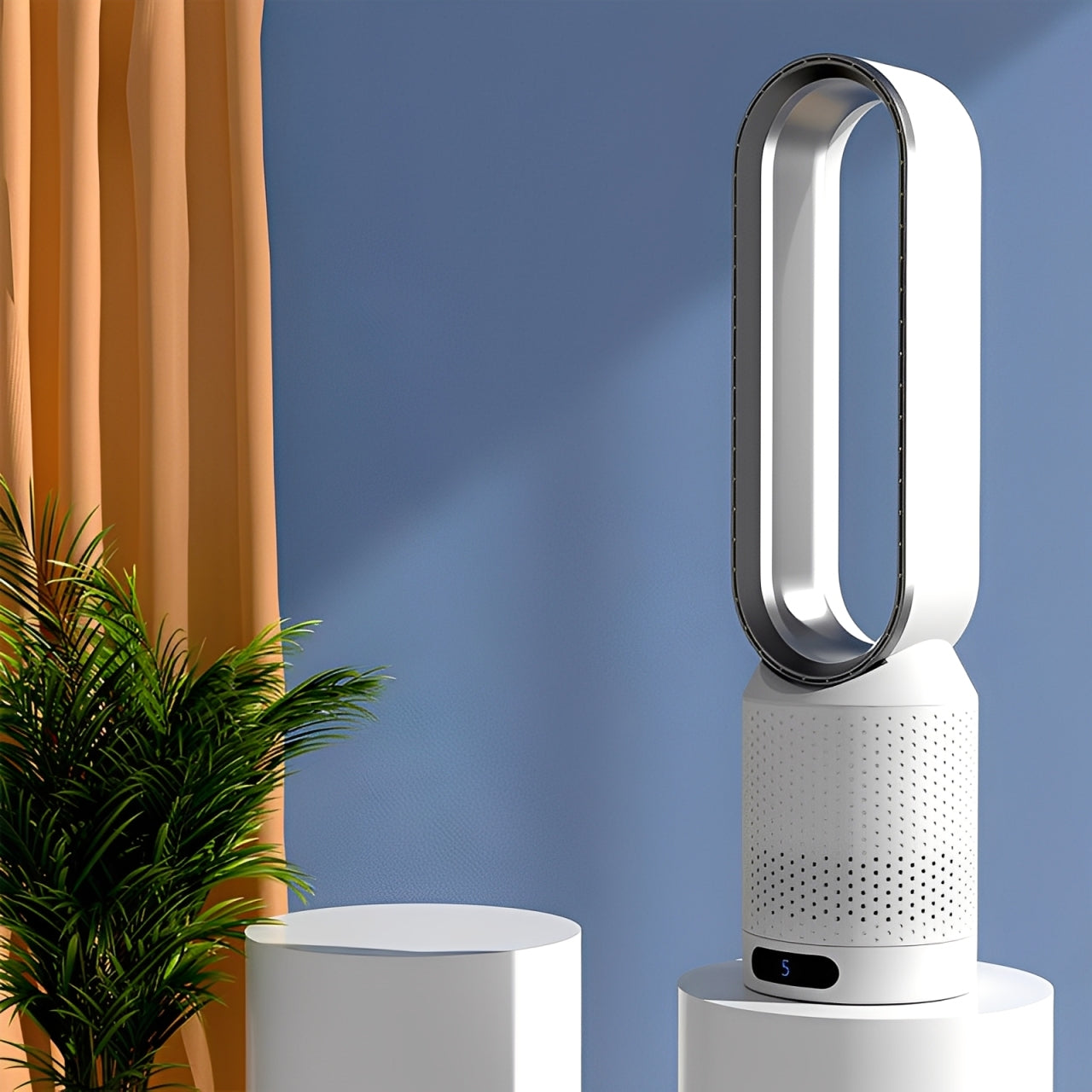 Portable Bladeless Fan with Remote Control - Quiet, Energy-Efficient Cooling for Home & Office