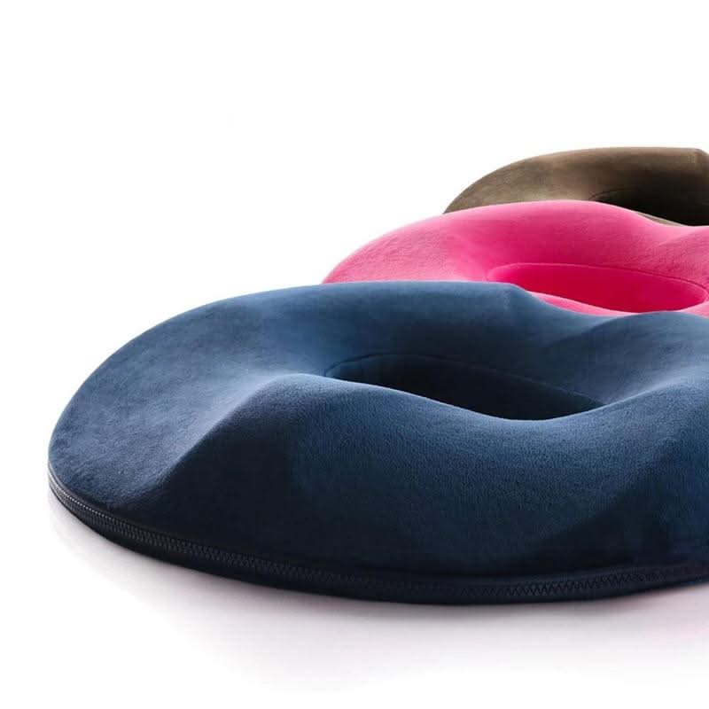 Memory Foam Donut Cushion - Non-Slip Base & Machine Washable Cover for Ultimate Comfort