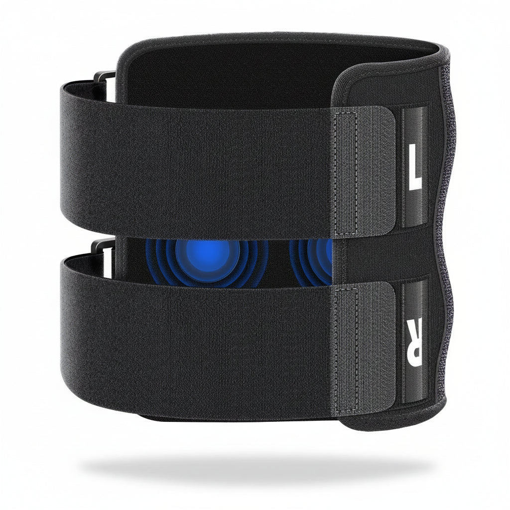 Adjustable Knee Support Brace with Dual Pads & Buckle Straps for Optimal Comfort and Stability