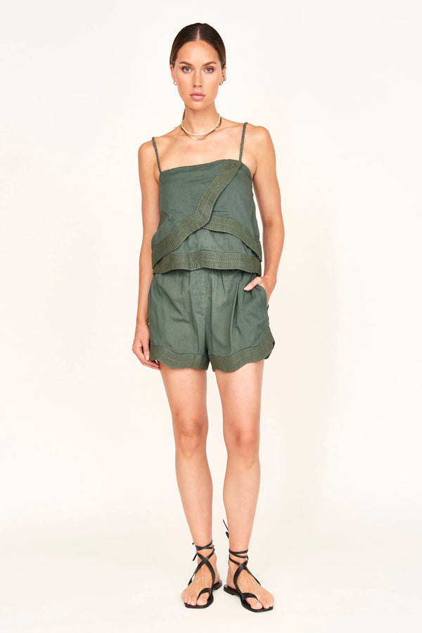 TRACK SHORT EM VERDE FOSSIL