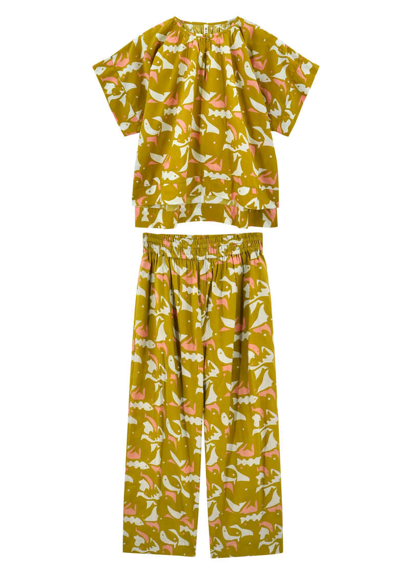 PAJAMA PANT SET IN CANARY