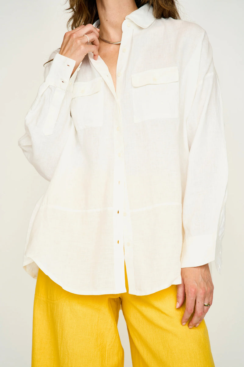 KYOTO SHIRT IN WHITE LINEN
