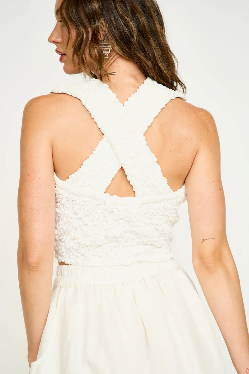 LUCIA SMOCKED TOP EM WHITE