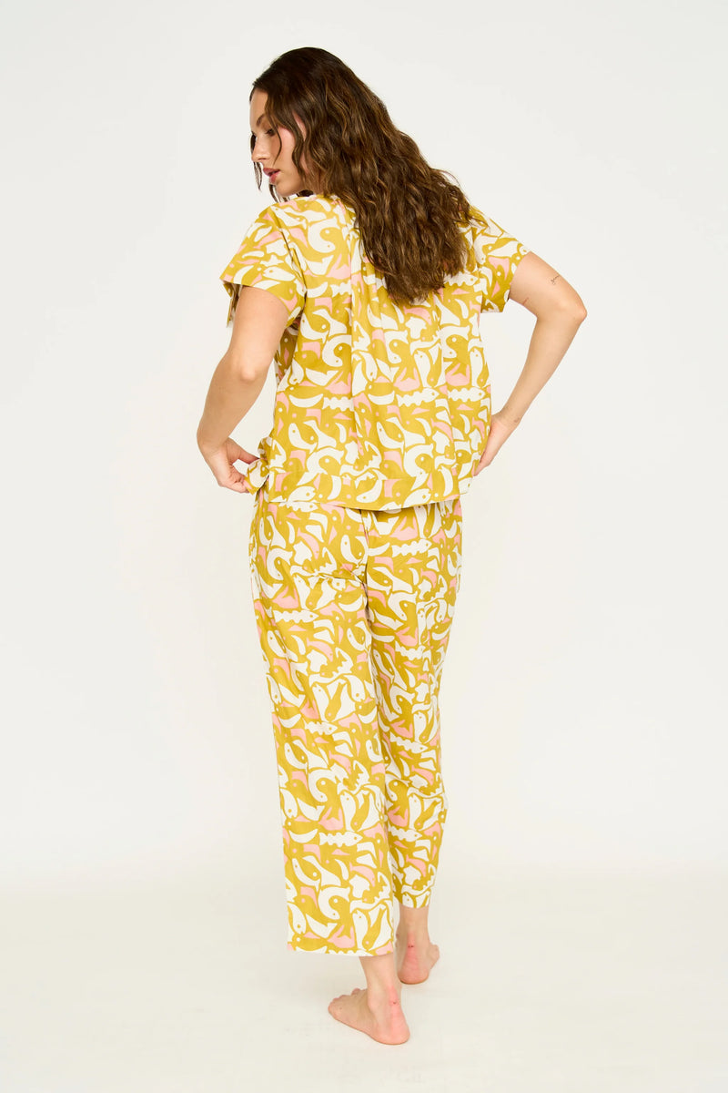 PAJAMA PANT SET IN CANARY