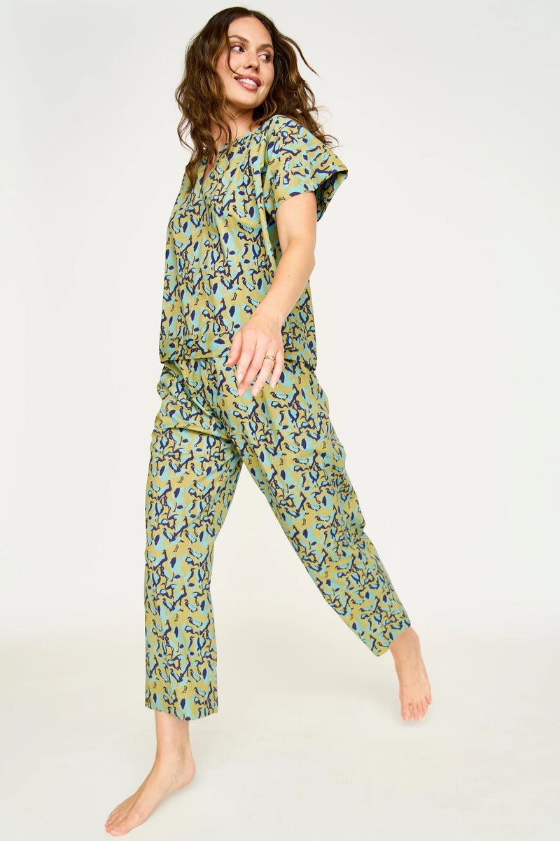 PAJAMA PANT SET IN SEAGULL