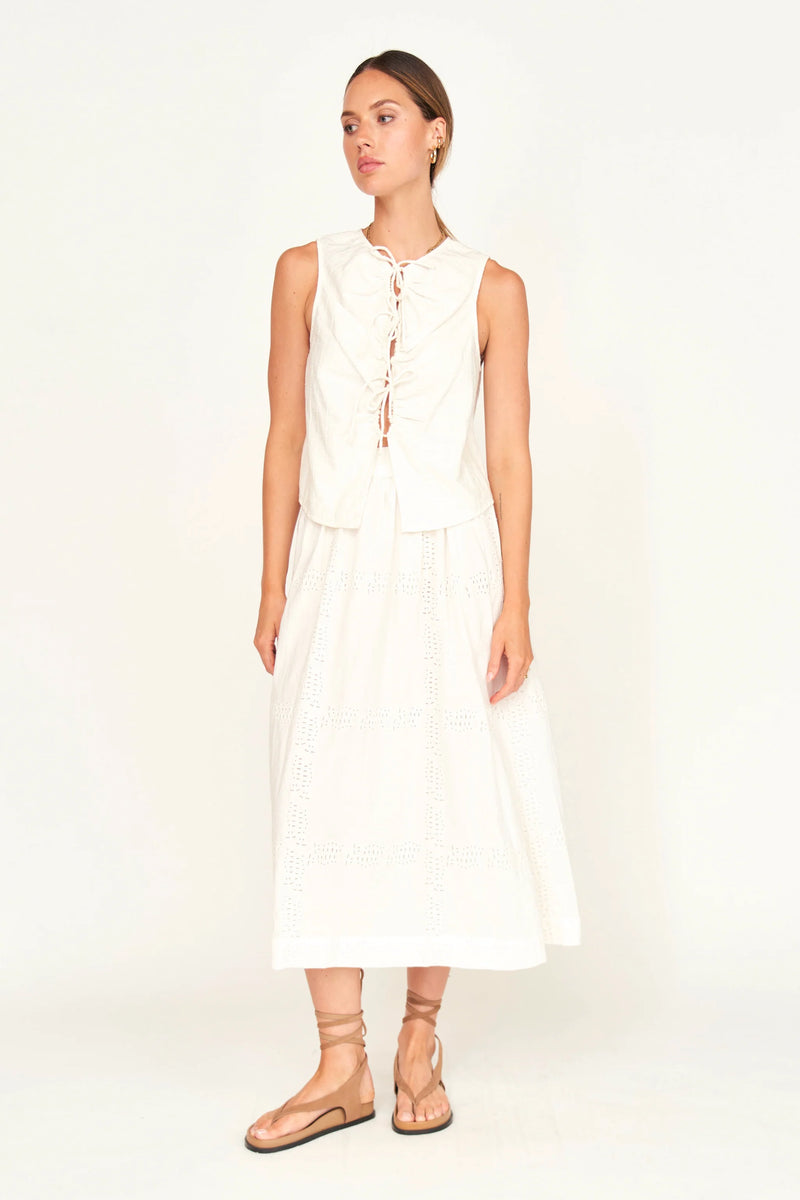 VERONA SKIRT EM WHITE MARINE EYELET