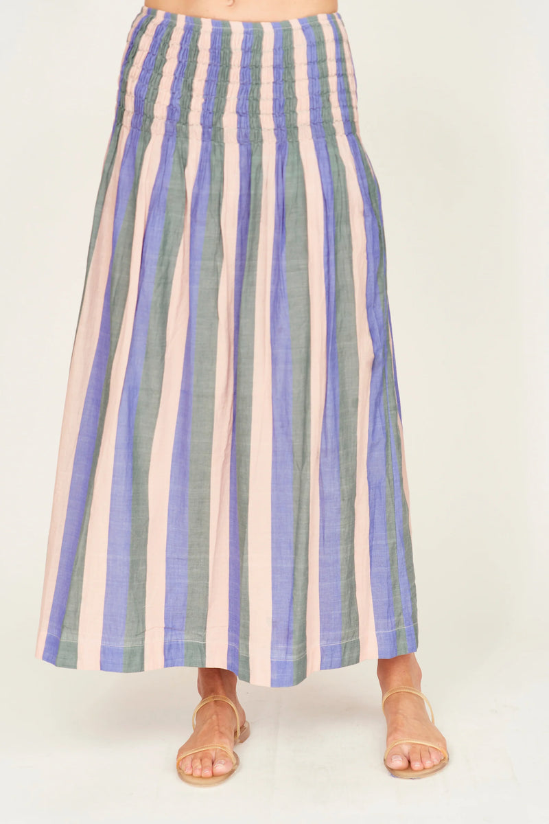 SAVANNAH SMOCKED SKIRT EM CARNIVAL STRIPE
