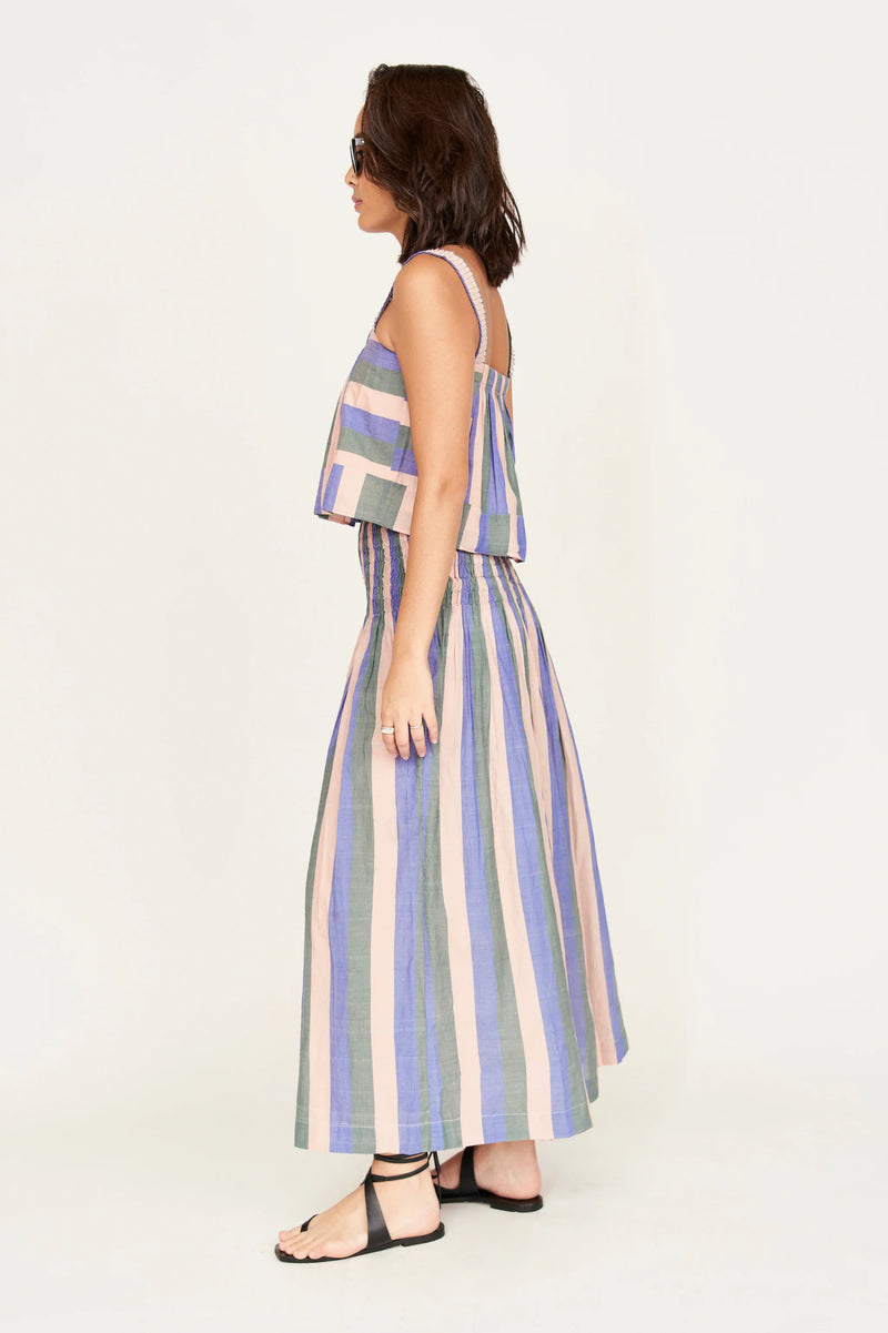 SAVANNAH SMOCKED SKIRT EM CARNIVAL STRIPE