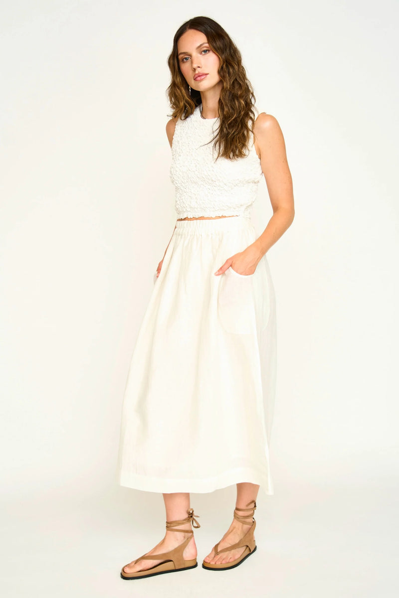 LUCIA SMOCKED TOP EM WHITE