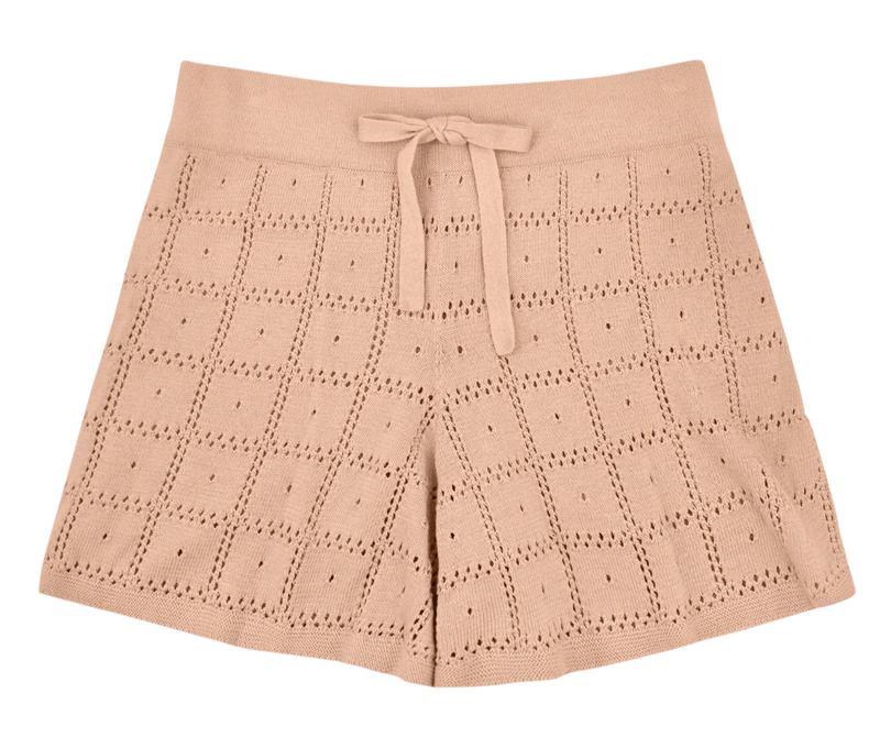 PETRA POINTELLE KNIT SHORT EM MOCHA