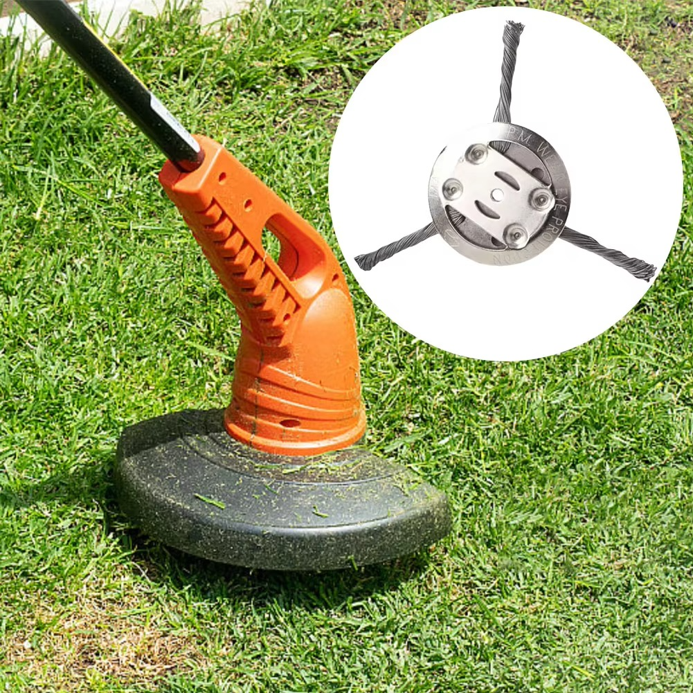 Universal Steel Wire Weed Trimmer Head - Heavy-Duty Replacement for Efficient Lawn Care & Gardening