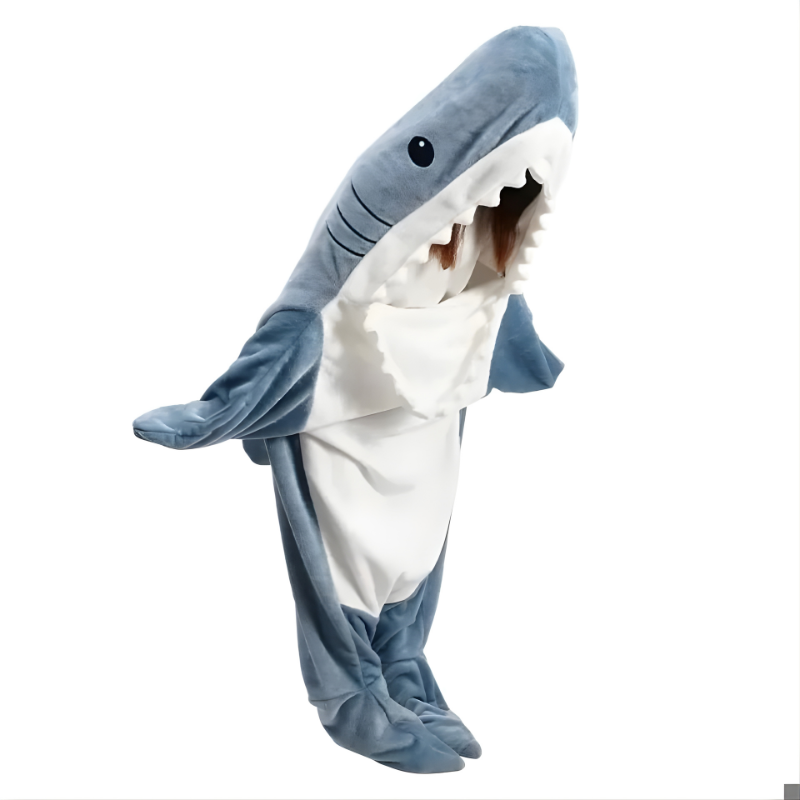 Cozy Soft Flannel Shark Hoodie Blanket for Ultimate Comfort and Warmth