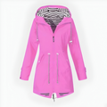 Women's Stylish Long Rain Jacket - Windproof & Waterproof, Perfect for All Weather