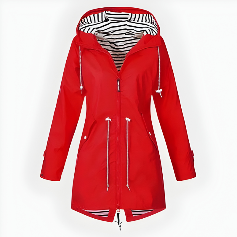 Women's Stylish Long Rain Jacket - Windproof & Waterproof, Perfect for All Weather