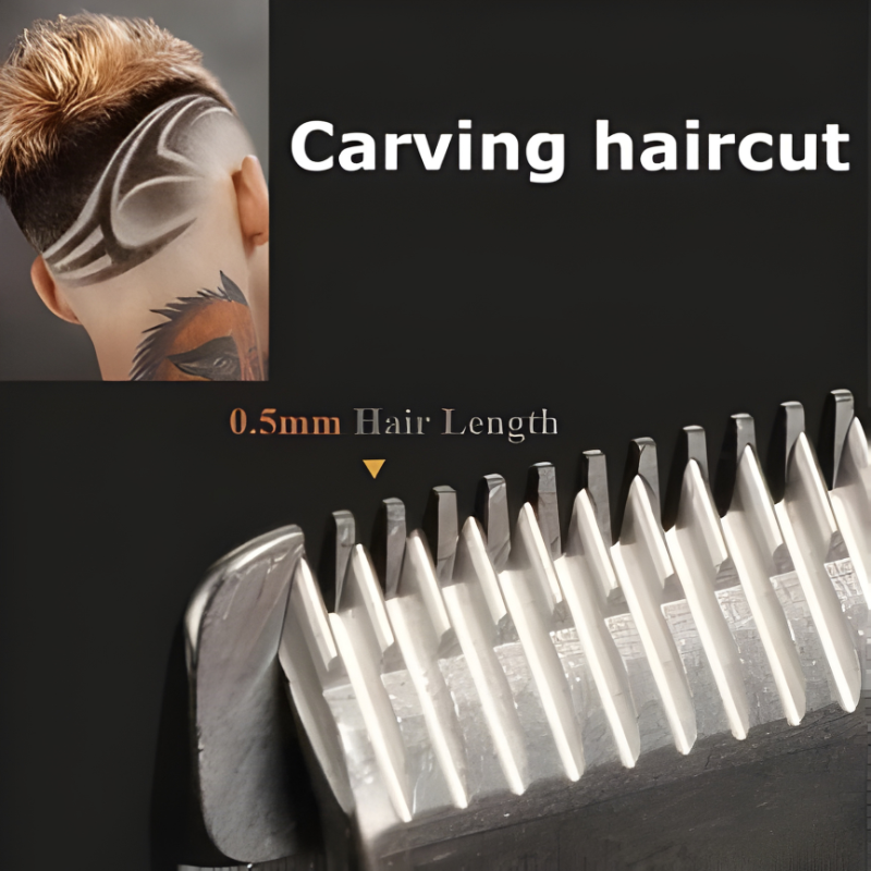 Professional Gold Hair Clipper Set for Men - 7 Piece Kit with Adjustable Blades for Precision Grooming