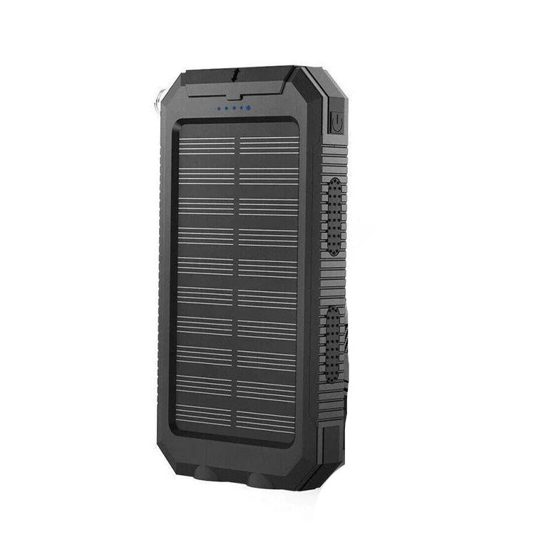 High-Capacity Portable Solar Power Bank with Dual USB Outputs - Ideal for Camping, Hiking, and Travel