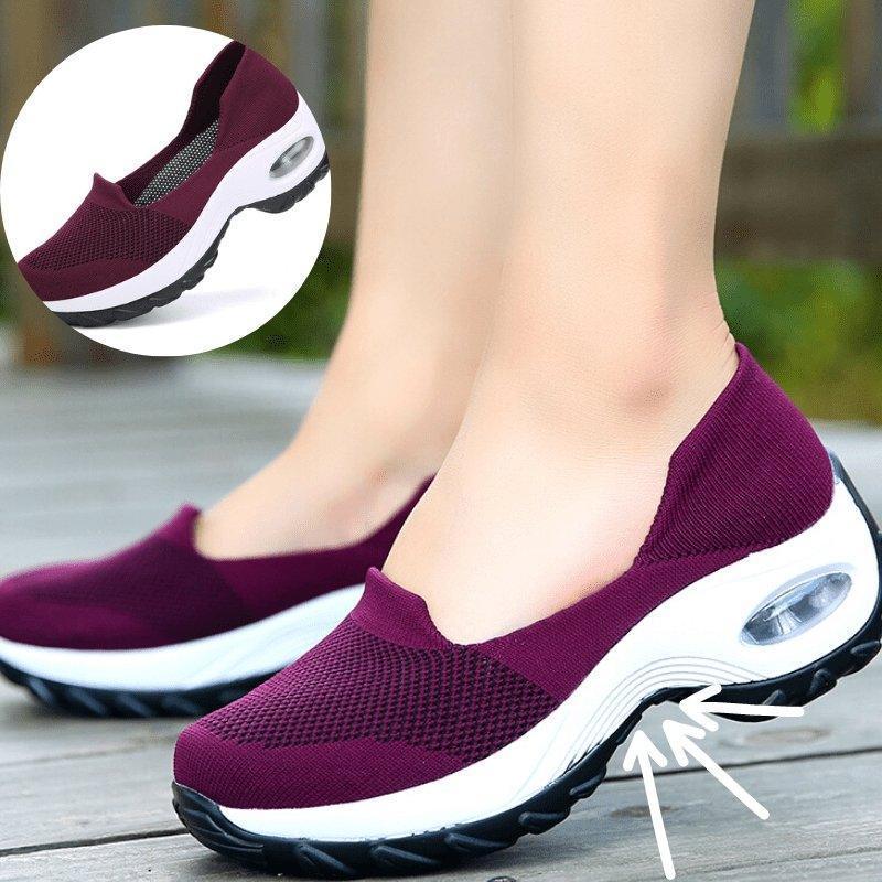 Comfortable Cushioned Walking Shoes with Arch Support & Slip-On Design | Padded Ankle for All-Day Comfort