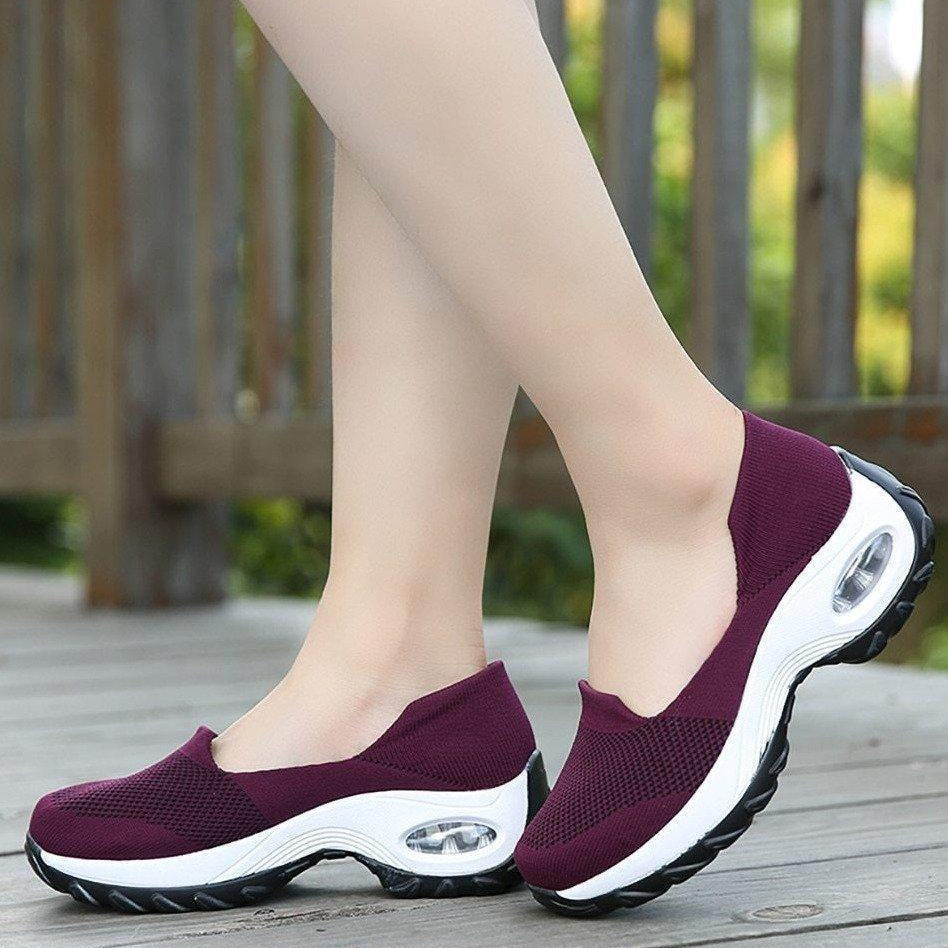 Comfortable Cushioned Walking Shoes with Arch Support & Slip-On Design | Padded Ankle for All-Day Comfort
