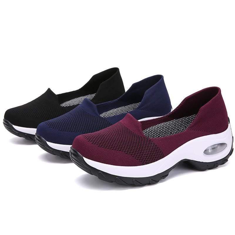 Comfortable Cushioned Walking Shoes with Arch Support & Slip-On Design | Padded Ankle for All-Day Comfort