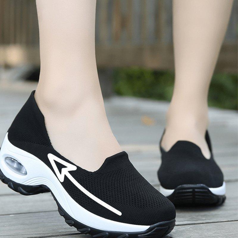 Comfortable Cushioned Walking Shoes with Arch Support & Slip-On Design | Padded Ankle for All-Day Comfort