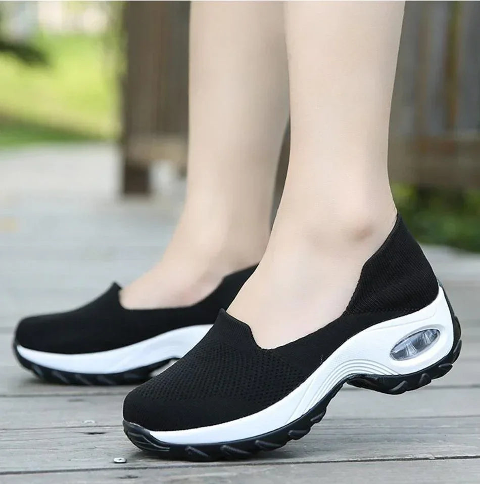 Comfortable Cushioned Walking Shoes with Arch Support & Slip-On Design | Padded Ankle for All-Day Comfort