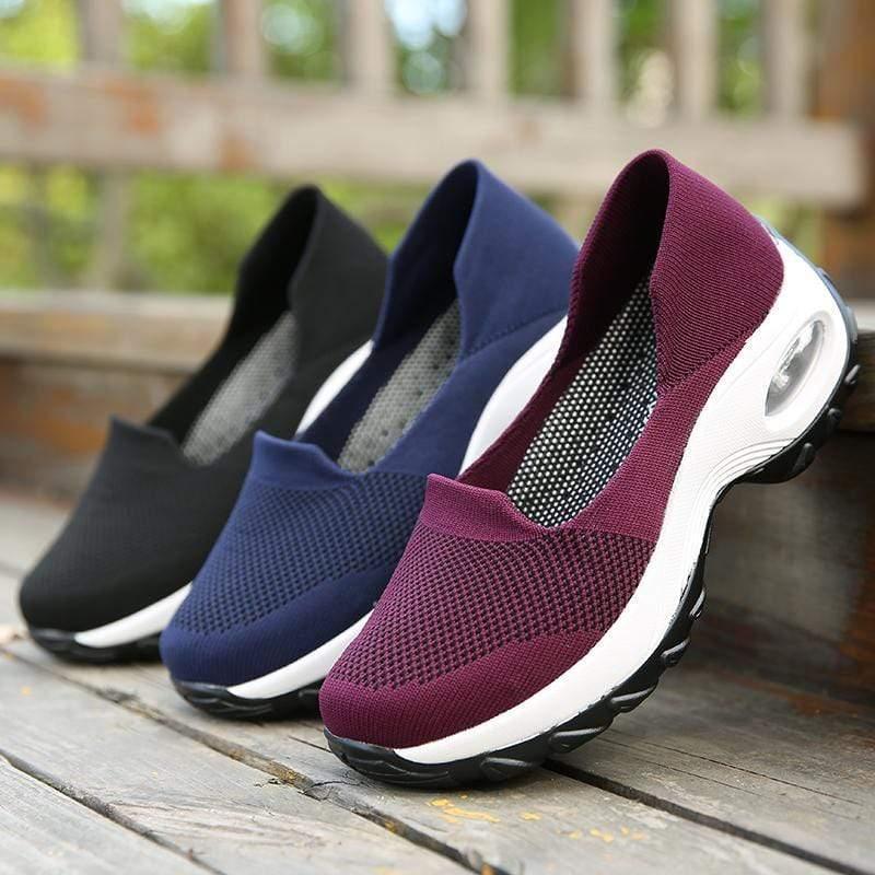 Comfortable Cushioned Walking Shoes with Arch Support & Slip-On Design | Padded Ankle for All-Day Comfort