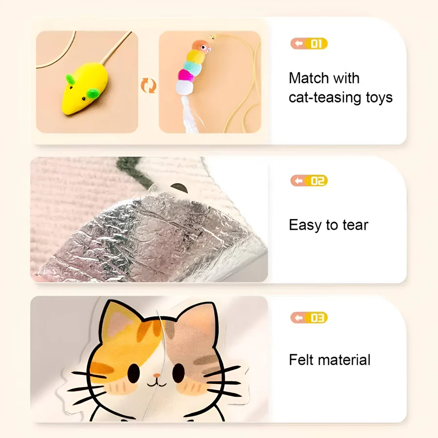 Wall-Mounted Cat Scratching Post - Space-Saving Cat Furniture for Healthy Claw Care & Play
