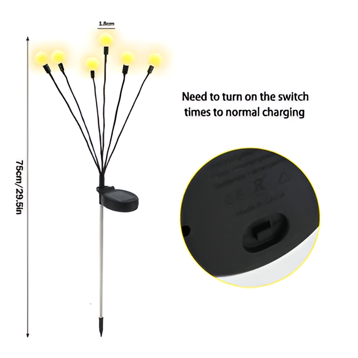 Solar-Powered Firefly Garden Lights - Decorative Outdoor LED String Lights for Patios, Pathways, and Landscaping