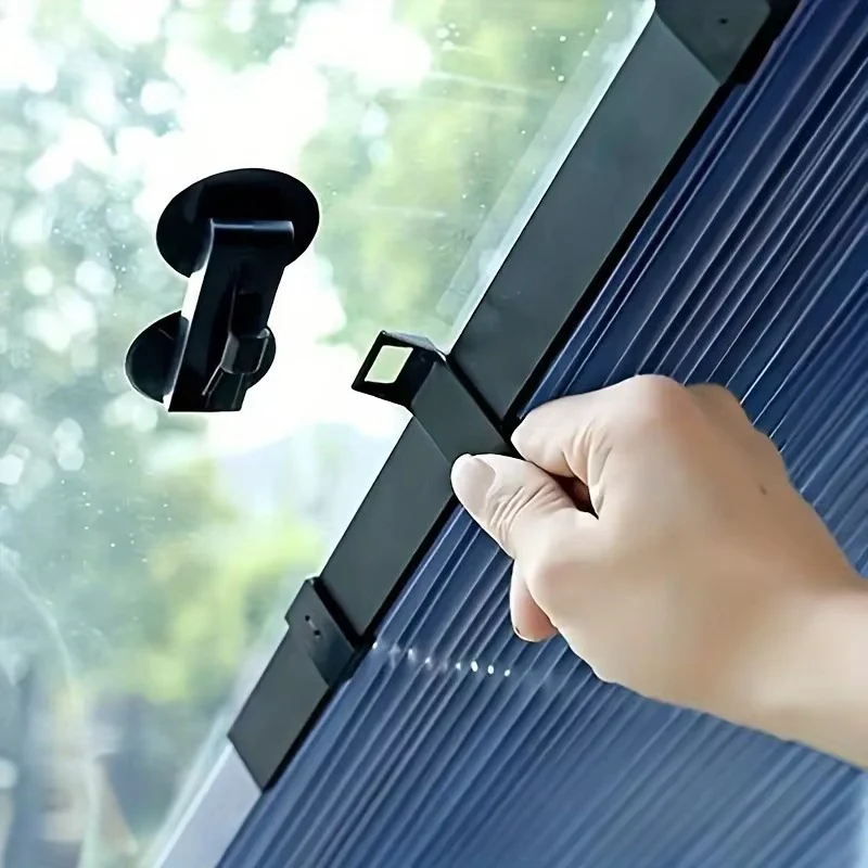 Retractable Car Windshield Sunshade Curtain Set - Front & Rear Protection for UV Rays & Heat Reduction