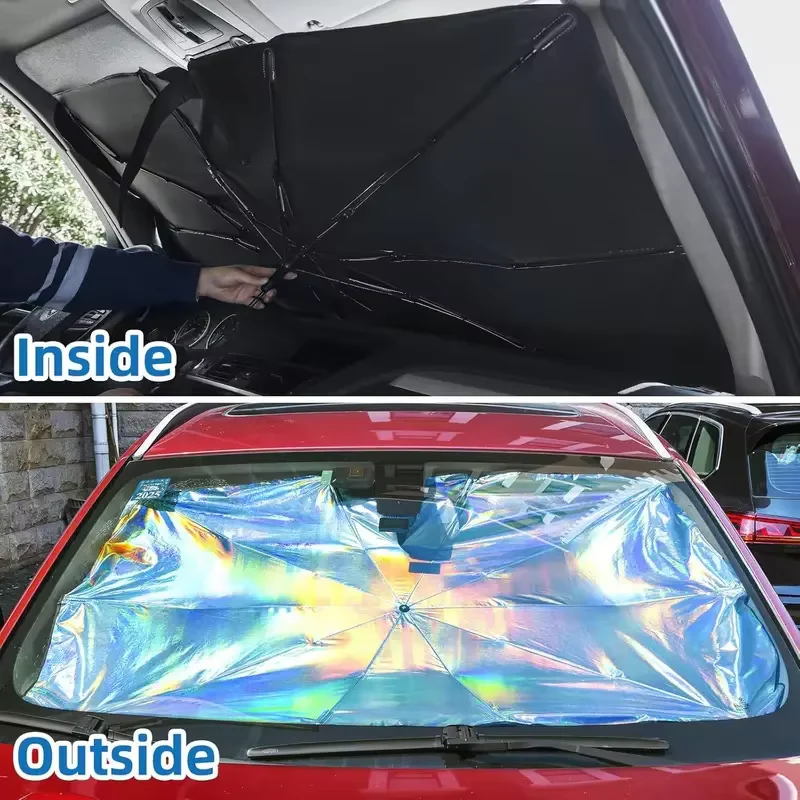 Premium Foldable Windshield Sun Shade - UV Blocking Car Umbrella Sunshade for Maximum Protection