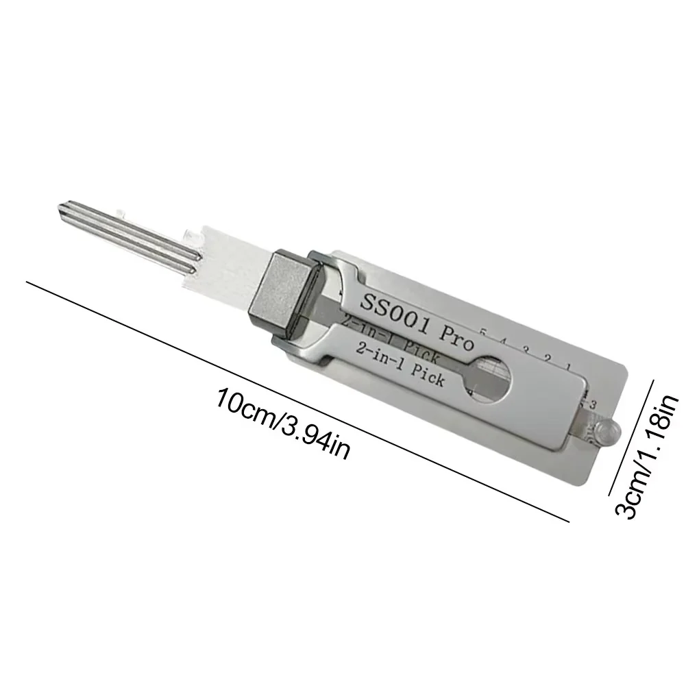 2-in-1 Stainless Steel Key Decoder & Lock Picking Tool for Locksmiths - Precision Lock Decoding & Picking Solution