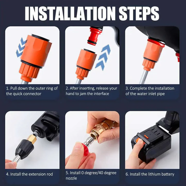 Cordless High Pressure Washer - Powerful Cleaning Tool with 2 Long-Lasting Batteries Included