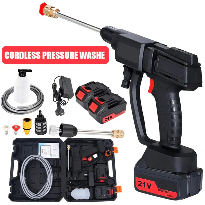 Cordless High Pressure Washer - Powerful Cleaning Tool with 2 Long-Lasting Batteries Included