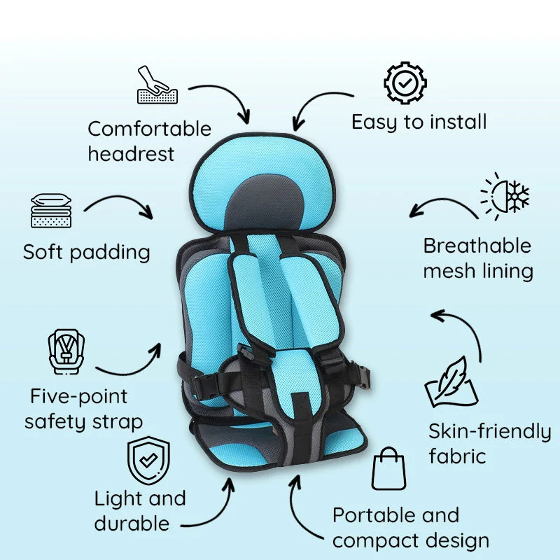 Child Safety Car Seat Cushion - Comfortable & Protective Booster Seat for Kids