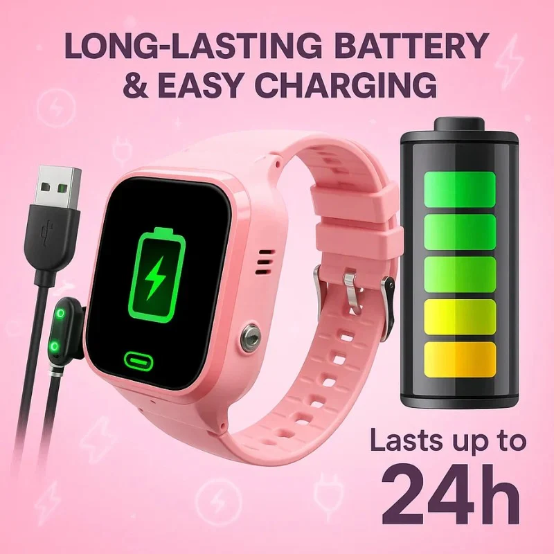 Kids Smart Watch with GPS Tracker - Waterproof, Fitness Tracking, and SOS Alert Features